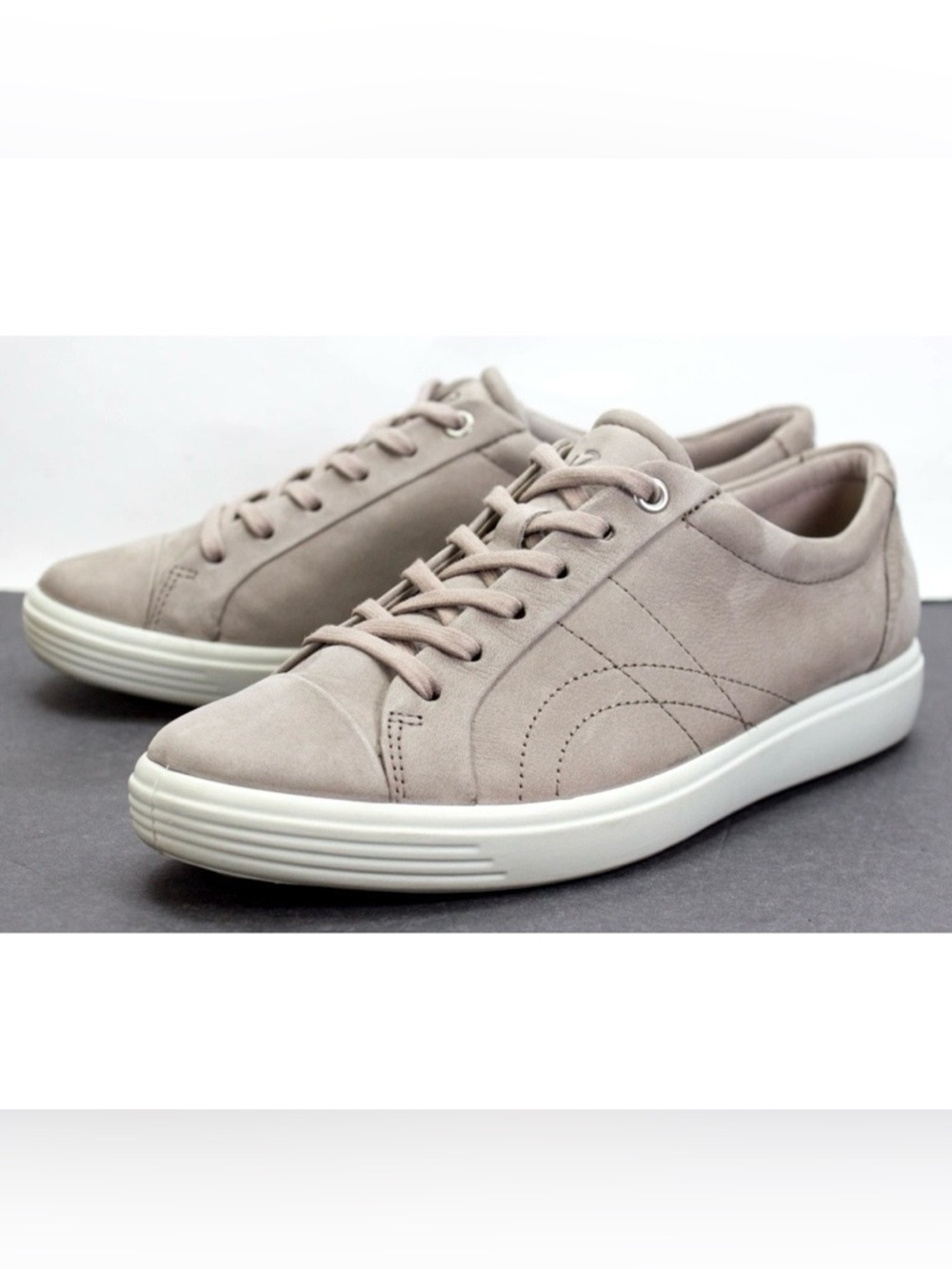 ECCO Soft 7 Stitch Tie Womens EU 39 US 8 Warm Gray Danish Design Lace Up Shoes